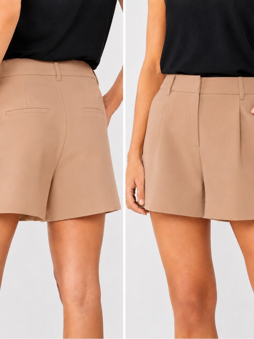 NWT Nine West High Rise Tailored Shorts – Camel – Size 16